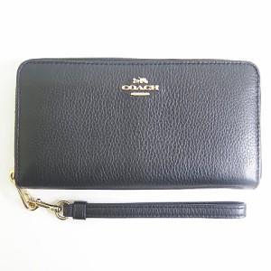 【中古】コーチ COACH C4451 ロング ジップ アラウンド ウォレット ラウンドファスナー 長財布 レザー ブラック 