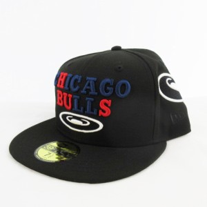 【中古】ニューエラ NEW ERA キャップ 帽子 CHICAGO BULLS 黒 ブラック 7 1/2 59.6ｃｍ NBA メンズ