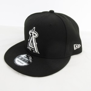 【中古】ニューエラ NEW ERA キャップ 帽子 ロサンゼルス エンゼルス Los Angeles Angels 黒 ブラック ホワイト SNAPBACK  メンズ