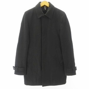 【中古】ディオールオム Dior HOMME ステンカラーコート 羊革 ボアライナー付き ウール アウター 44 約S ブラック STK