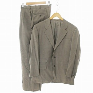 【中古】ビルブラス BILLBLASS スーツ セットアップ チェック ウール ベージュ 92-80-170 1121 メンズ