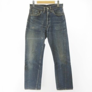 【中古】リーバイス Levi's 501XX 60's ギャラ無し 紙パッチ デニム ビッグE 隠しリベット 赤耳 刻印J インディゴ 実寸W31 L31 STK