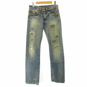 【中古】ヒステリックグラマー HYSTERIC GLAMOUR デニム 小窓 リペア加工 スタッズポケット 赤耳 4AP-1250 インディゴ 28 STK メンズ