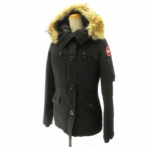 【中古】カナダグース CANADA GOOSE ジャスパー ダウンジャケット アウター コヨーテファー 68F8490 黒 ブラック XS レディース