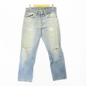 【中古】リーバイス Levi's 501 90s デニム ジーンズパンツ ダメージ加工 インディゴブルー 青 ブルー系 W32 約M