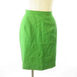 【中古】クリスチャンディオール Christian Dior 美品 ウール スカート ひざ丈 緑 グリーン 7 約S レディース