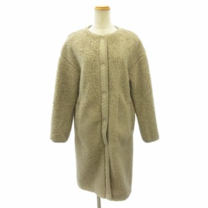 【中古】ユニクロ UNIQLO 美品 ボアコート ジャケット ロング丈 ベージュ S 0222 ■GY31 レディース