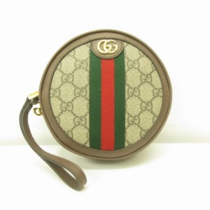 【中古】未使用品 グッチ GUCCI 極美品 ポーチ ミニバッグ オフィディア GGスプリーム 574841 茶 ブラウン メンズ