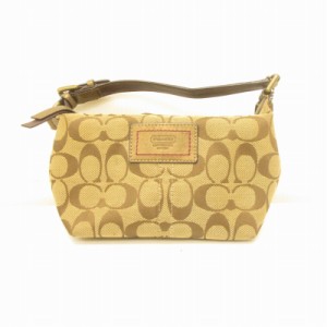 【中古】コーチ COACH シグネチャー ミニハンドバッグ 手提げバッグ 茶 ブラウン レディース