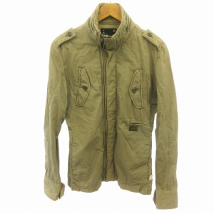 【中古】ジースターロウ G-Star RAW ジャケット ブルゾン ヘリンボーン ジップアップ コットン カーキ 系 M メンズ