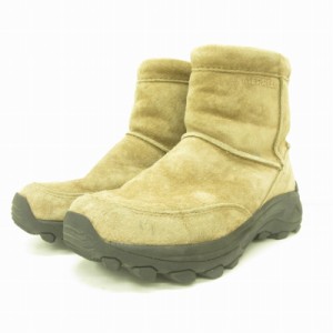 【中古】メレル MERRELL ムートンブーツ ショートブーツ J004559 ウィンタープルオン スエード ベージュ 25?p メンズ