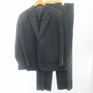 【中古】Anashima スーツ セットアップ ビジネス フォーマル ストライプ 紺 ネイビー F フリーサイズ メンズ