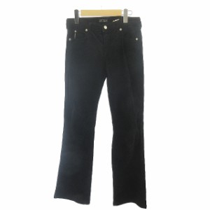 【中古】アルマーニ ジーンズ ARMANI JEANS 90s ヴィンテージ コーデュロイパンツ フレア ブランドロゴ 黒 27 約M ■GY09