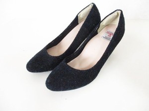 【中古】ハリスツイード Harris Tweed クロッシー ウール パンプス ミックス ネイビー S レディース