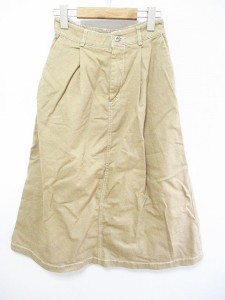 【中古】ディッキーズ Dickies ロング デニム スカート ロゴ ベージュ F レディース