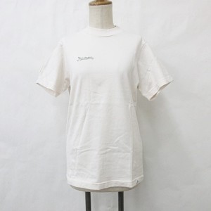 【中古】未使用品 ファセッタズム FACETASM Tシャツ カットソー CHG-TEE-U16 半袖 ロゴ 刺繍 ピンクベージュ ブラック 白 黒 2