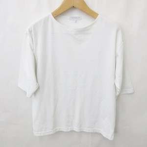 【中古】ユナイテッドアローズ カットソー Tシャツ 七分袖 丸首 ドロップショルダー 綿 白 ホワイト M メンズ