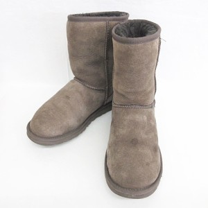 【中古】アグ オーストラリア UGG australia ムートンブーツ CLASSIC クラシック ショート スエード 茶 ブラウン チョコレート W6