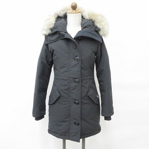 【中古】カナダグース CANADA GOOSE ロスクレア パーカ ROSSCLAIR PARKA ダウンコート フード ファー ブラック 黒 XS 2580LA レディース