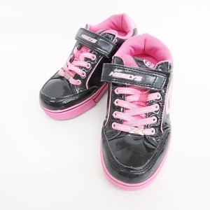 【中古】ヒーリーズ HEELYS ローラーシューズ ブラック 黒 ピンク 21 キッズ