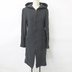 【中古】ザラウーマン ZARA WOMAN コート フーディコート ジップアップ グレー 38 レディース