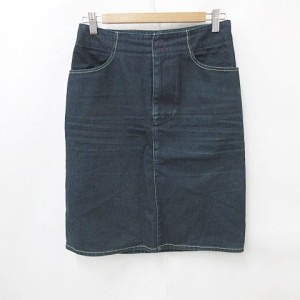 【中古】リーバイス Levi's スカート デニムスカート タイト ひざ丈 綿 インディゴ ブルー S レディース