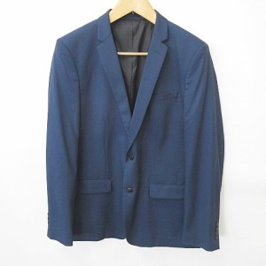 【中古】ザラマン ZARA MAN ジャケット テーラードジャケット シングル ストレッチ 紺 ネイビー 44 メンズ