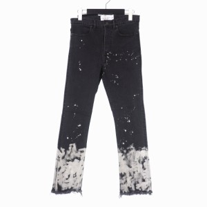 【中古】未使用品 P.E.O.T.W AG 19SS D.B シューカット デニム パンツ ストレート ジーンズ 1 ブラック メンズ