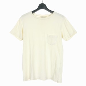 【中古】レミレリーフ REMI RELIEF Tシャツ 半袖 胸ポケット クルーネック M ナチュラル 生成り レディース