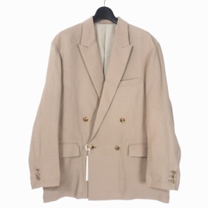 【中古】ヨーク YOKE 21SS PAPER KERSEY SIDE OPEN DOUBLE BREASTED JACKET ペーパー ジャケット ダブル 3 ベージュ