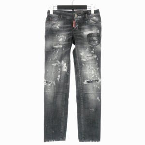 【中古】未使用品 ディースクエアード DSQUARED2 22SS Jeansy Jennifer Cropped ダメージ加工 デニムパンツ 34