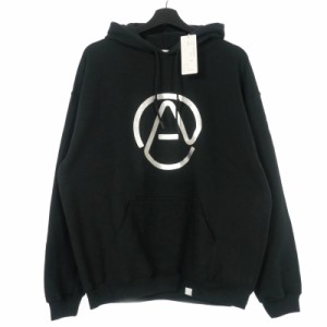 【中古】未使用品 ネオンサイン NEON SIGN Personal Circle Hoodie プルオーバーパーカー フーディ 46 ブラック 黒