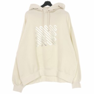 【中古】未使用品 ネオンサイン NEON SIGN Iconfoil Hoodie SLV プルオーバーパーカー シルバーロゴプリント 46 ホワイト 白 1272 メンズ