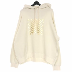 【中古】未使用品 ネオンサイン NEON SIGN Iconfoil Hoodie GLD プルオーバーパーカー ゴールドロゴプリント 46 ホワイト 白 1271 メンズ