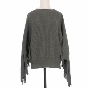 【中古】ステラマッカートニー STELLA McCARTNEY カシミヤ フリンジニット セーター 36 グレー 601740 国内正規