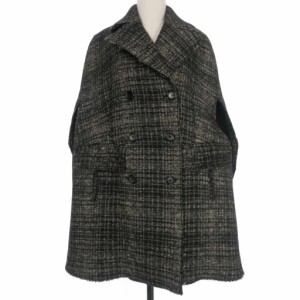 【中古】マルニ MARNI チェック柄 ケープコート ジャケット ノースリーブ 40 ブラック 黒 MNMAS10Y00TW707 国内正規