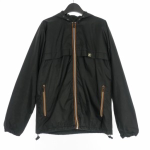 【中古】アーペーセー A.P.C. × K-WAY フーデッド ナイロンジャケット 中綿 ブルゾン XL ブラック 黒 メンズ