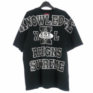 【中古】シュプリーム SUPREME 24SS Overprint Knowledge S/S Tシャツ カットソー 半袖 L 黒ブラック メンズ