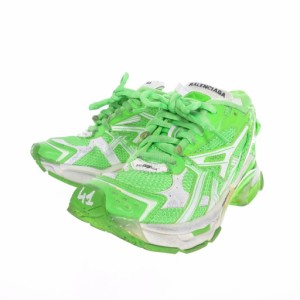 【中古】バレンシアガ BALENCIAGA Runner ランナー ローカットスニーカー ヴィンテージ加工 靴 41 緑 グリーン 677403 メンズ