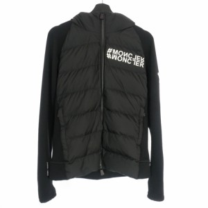 【中古】モンクレール MONCLER GRENOBLE スウェット切替 ダウンジャケット パーカー L ブラック 黒 H20978G00031