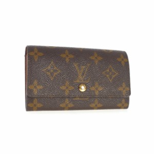 【中古】ルイヴィトン LOUIS VUITTON モノグラム ポルトモネ・ジップ 二つ折り財布 ウォレット ブラウン 茶 M61735