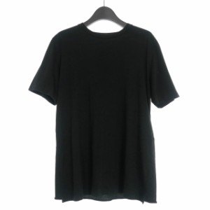 【中古】サンローラン パリ SAINT LAURENT PARIS クルーネック Tシャツ カットソー 無地 半袖 XS ブラック 黒 554302