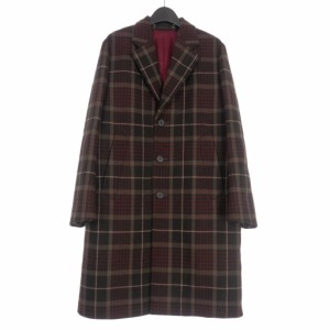 【中古】ポールスミス PAUL SMITH ダブルフェイス チェスターコート ジャケット M バーガンディ 赤 223109 783X