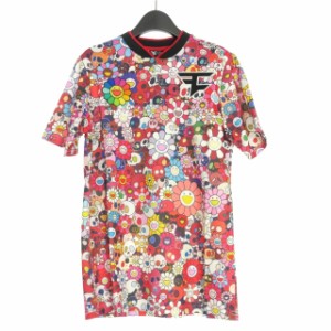 【中古】未使用品 FaZe × Murakami Jersey 村上隆 カイカイキキ 総柄 ゲームシャツ 半袖カットソー XS 赤 レッド メンズ