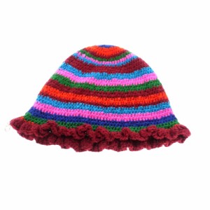 【中古】バレエ バイ バックラッシュ BALLET BY BACKLASH Hand-knit Hat 手編み ニットキャップ 帽子 FREE レインボー
