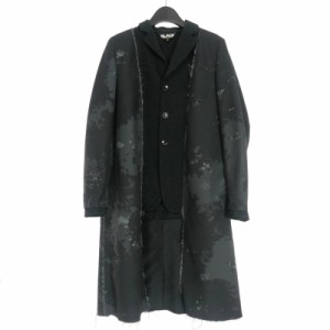 【中古】ブラックコムデギャルソン BLACK COMME des GARCONS インサイドアウト ドッキング チェスターコート S