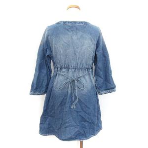 中古 エックスガール X Girl ワンピース ミニ デニム 七分袖 2 青