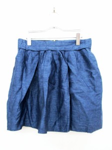 【中古】ザラ ベーシック ZARA BASIC スカート フレア ミニ タック L 青 ブルー /HH レディース