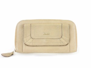 【中古】クロエ CHLOE 長財布 ラウンドジップ ベージュ /kt レディース