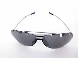 【中古】ディオールオム Dior HOMME 0035/S サングラス ティアドロップ 偏光 64 11-125 黒 ブラック シルバー